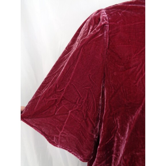 ModCloth Velvet Flutter Sleeve Top Blouse Size XL - Picture 5 of 8